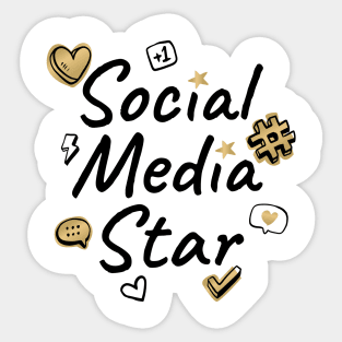 Social Media Star Text Design Sticker